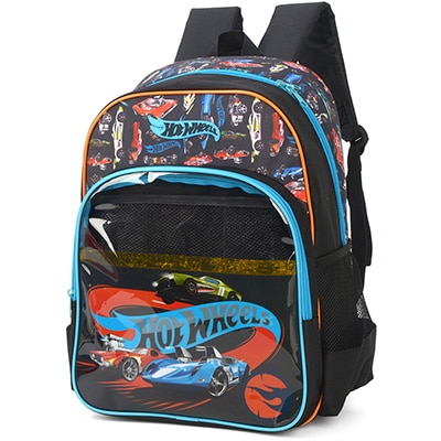 Mochila Infantil Hot Wheels em Poliéster Luxcel - PT 1 UN