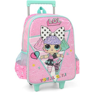 Mochila Escolar Infantil de Rodinhas LOL em Poliéster Luxcel - PT 1 UN