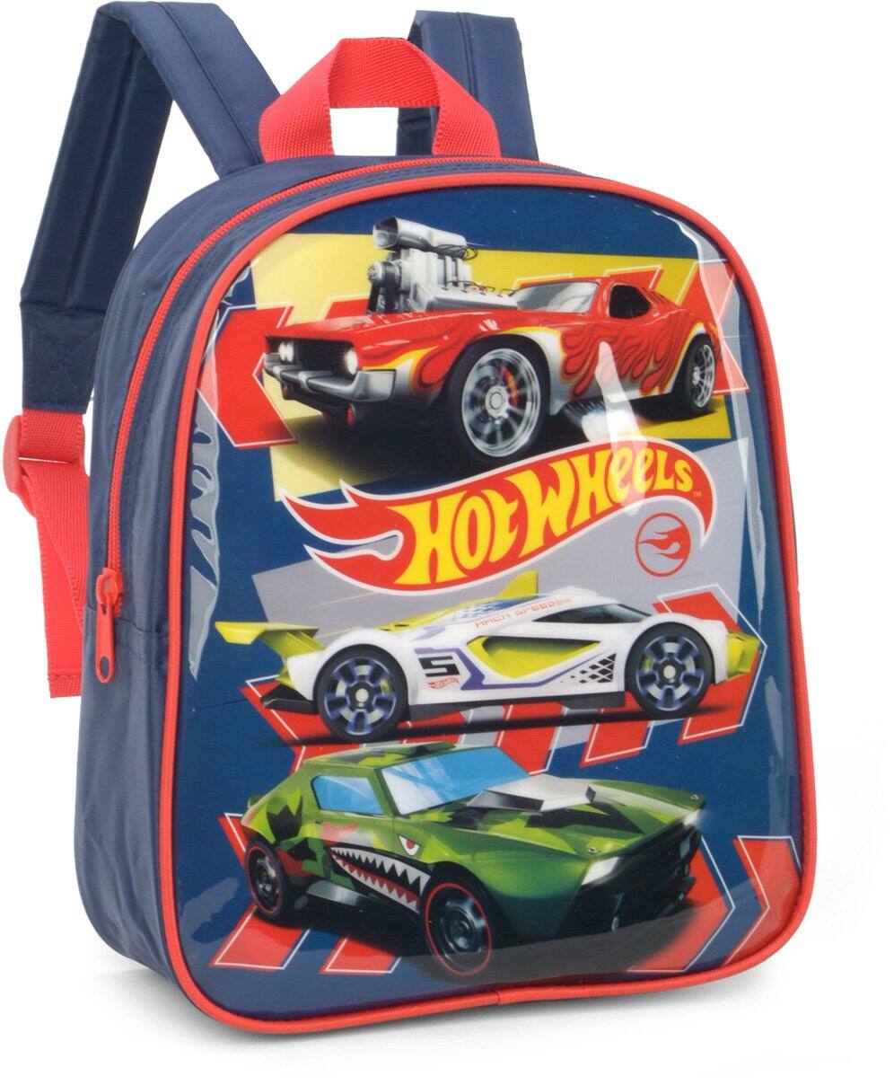 Mochila Infantil Hot Wheels em Poliéster Luxcel - PT 1 UN