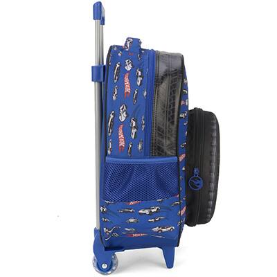 Mochila Escolar Infantil de Rodinhas Hot Wheels Mattel em Poliéster Luxcel - PT 1 UN