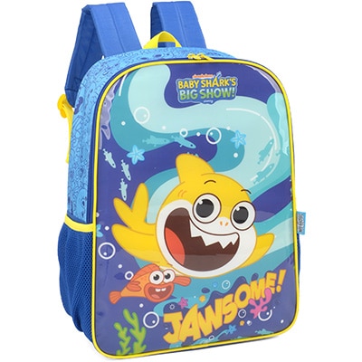 Mochila Infantil Baby Shark em Poliéster Luxcel - PT 1 UN