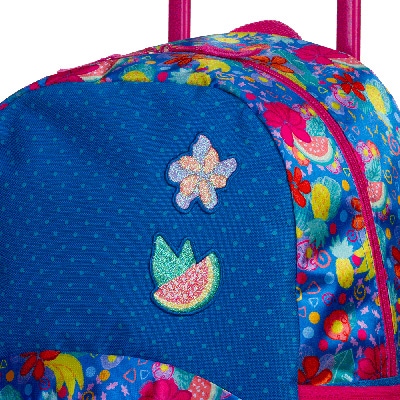 Mochila Escolar Infantil de Rodinhas Floral colorido Sestini - PT 1 UN