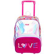 Mochila Escolar Infantil de Rodinhas x Love Poliéster colorido Sestini - PT 1 UN