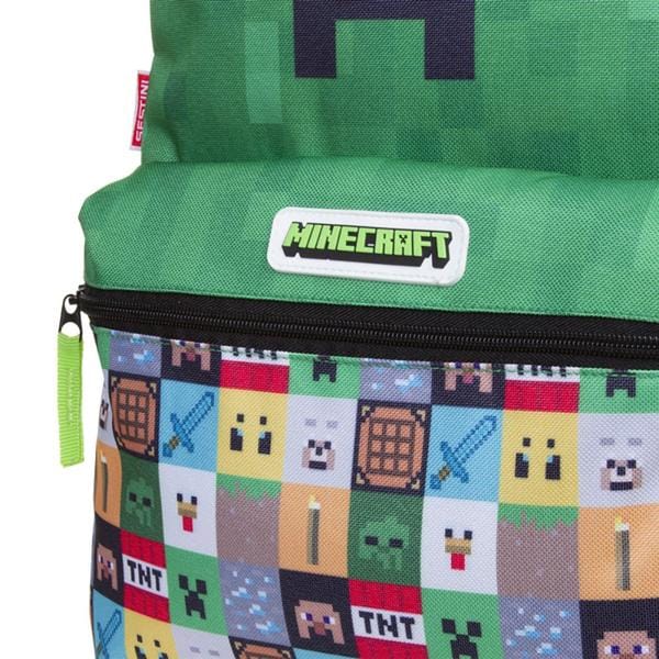 Mochila Escolar Infantil de Rodinhas Minecraft em Poliéster G Sestini - PT 1 UN