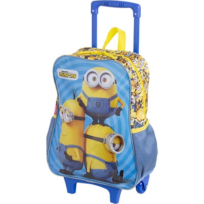 Mochila Infantil Minions em Poliéster G Sestini - PT 1 UN