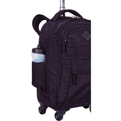 Mochila nylon com rodas, Rolling Crinkle, Preto, 075498-01, Sestini - PT 1 UN