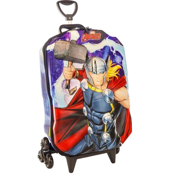 Mochila Escolar Infantil de Rodinhas Marvel Vingadores Avengers Thor em EVA Maxtoy - PT 1 UN