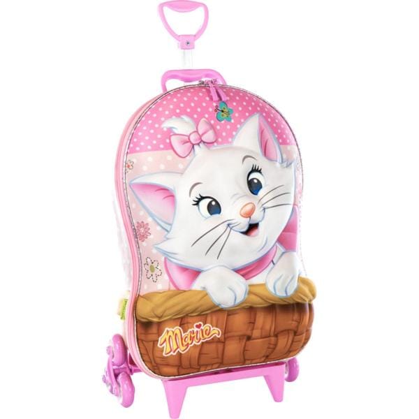 Mochila Escolar Infantil de Rodinhas Disney Marie em EVA Maxtoy - PT 1 UN