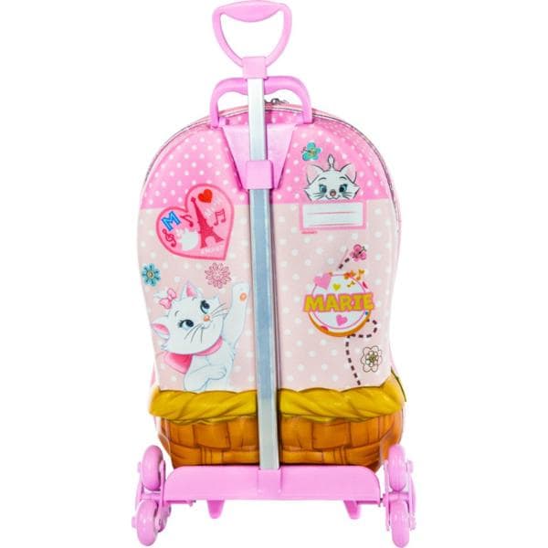 Mochila Escolar Infantil de Rodinhas Disney Marie em EVA Maxtoy - PT 1 UN