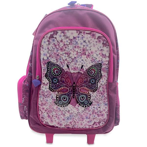 Mochila Escolar Infantil de Rodinhas Borboleta Happy-time - PT 1 UN