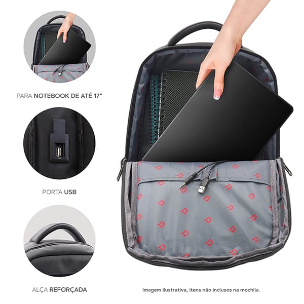 Mochila para notebook até 17", em poliéster, Preta, CQ-150, Compaq - PT 1 UN