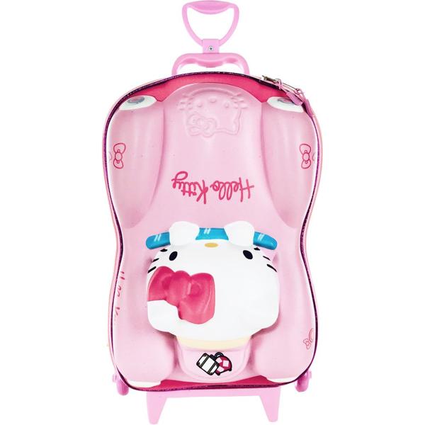 Mochila Escolar Infantil de Rodinhas Hello Kitty em EVA Maxtoy - PT 1 UN