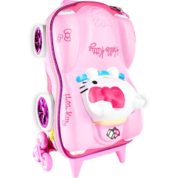 Mochila Escolar Infantil de Rodinhas Hello Kitty em EVA Maxtoy - PT 1 UN