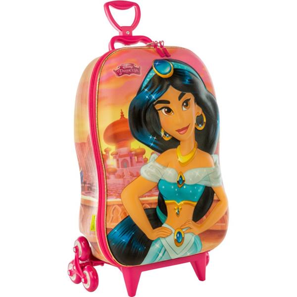 Mochila Escolar Infantil de Rodinhas Disney Princesas Jasmine em EVA Maxtoy - PT 1 UN