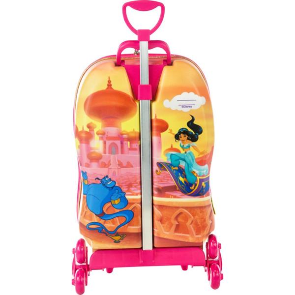 Mochila Escolar Infantil de Rodinhas Princesas Disney Jasmine em EVA Maxtoy - PT 1 UN