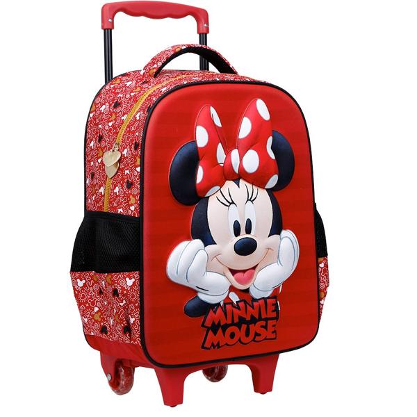 Mochila Escolar Infantil de Rodinhas Minnie Disney em Poliéster 16" Xeryus - PT 1 UN