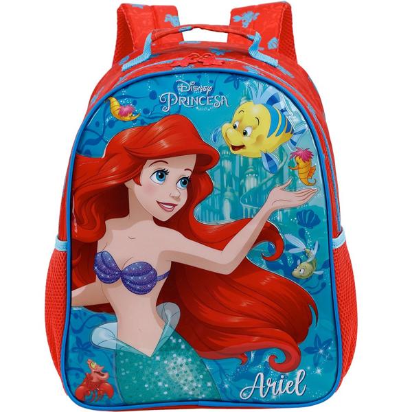 Mochila Infantil Disney Princesas Ariel em Poliéster 16" Xeryus - PT 1 UN