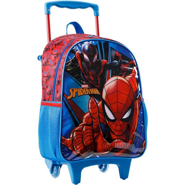 Mochila Escolar Infantil de Rodinhas Homem Aranha Spiderman Marvel Spiderman Marvel em Poliéster 16" Xeryus - PT 1 UN