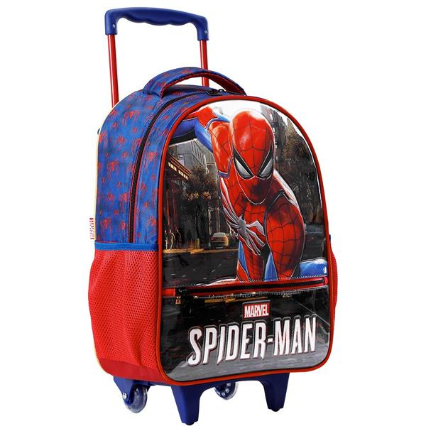 Mochila Escolar Infantil de Rodinhas Homem Aranha Spiderman Marvel Spiderman Marvel em Poliéster 16" Xeryus - PT 1 UN