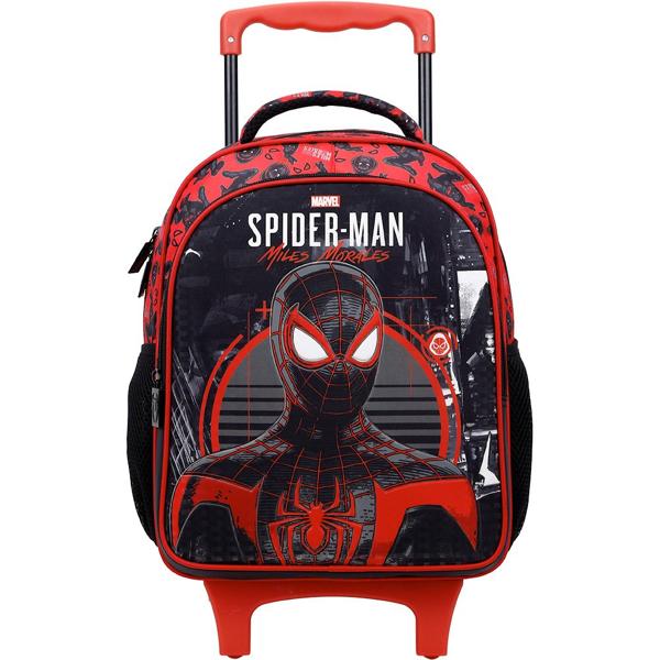 Mochila Escolar Infantil de Rodinhas Homem Aranha Spiderman Marvel Spiderman Marvel em Poliéster 16" Xeryus - PT 1 UN