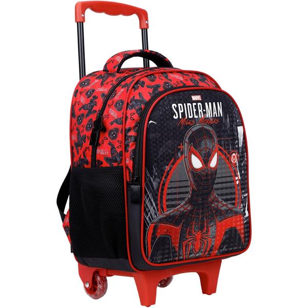 Mochila Escolar Infantil de Rodinhas Homem Aranha Spiderman Marvel Spiderman Marvel em Poliéster 16" Xeryus - PT 1 UN