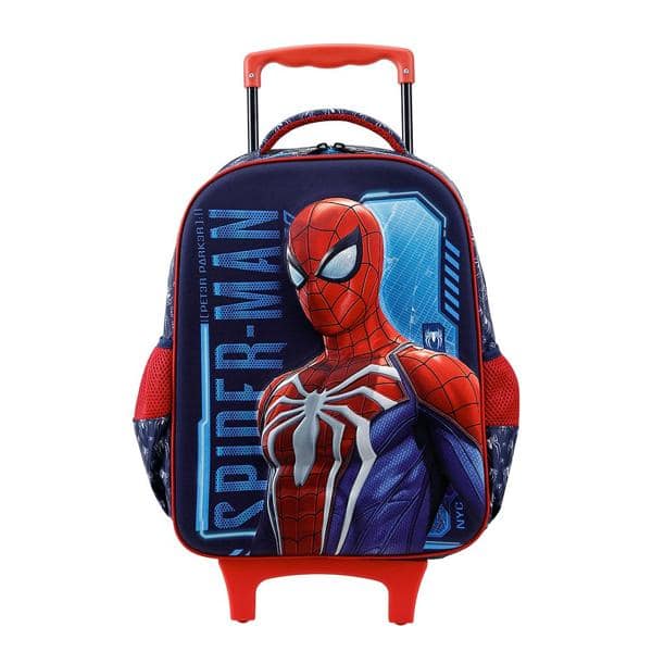 Mochila Escolar Infantil de Rodinhas Homem Aranha Spiderman Marvel Spiderman Marvel em Poliéster Xeryus - PT 1 UN