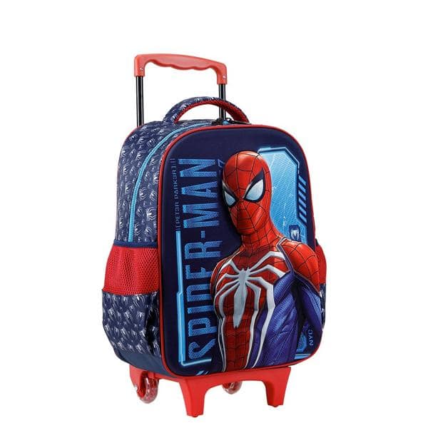 Mochila Escolar Infantil de Rodinhas Homem Aranha Spiderman Marvel Spiderman Marvel em Poliéster Xeryus - PT 1 UN