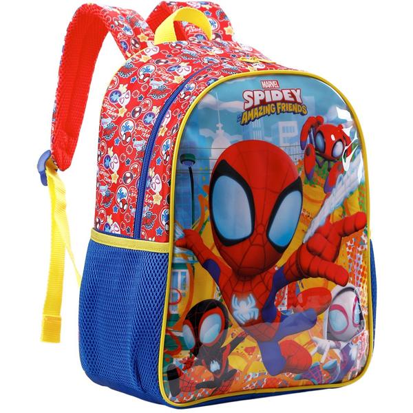 Mochila Infantil Marvel Spidey e Seus Amigos em Poliéster 14" Xeryus - PT 1 UN