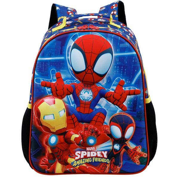 Mochila Infantil Marvel Spidey e Seus Amigos em Poliéster 14" Xeryus - PT 1 UN