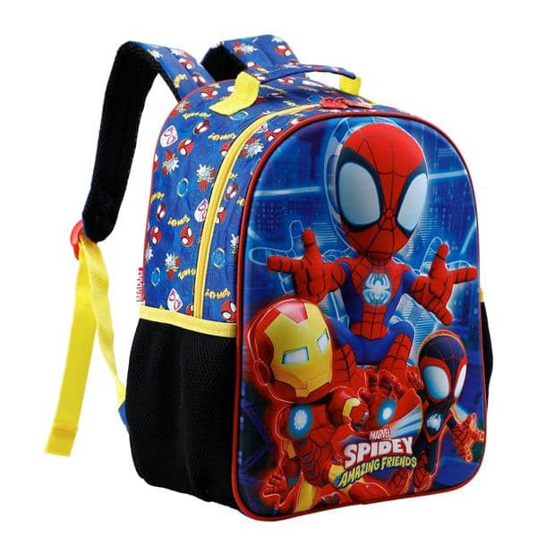 Mochila Infantil Marvel Spidey e Seus Amigos em Poliéster 14" Xeryus - PT 1 UN