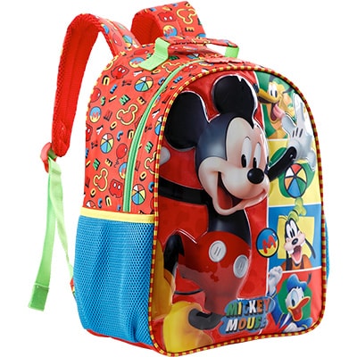 Mochila Infantil Mickey Disney em Poliéster 16" Xeryus - PT 1 UN