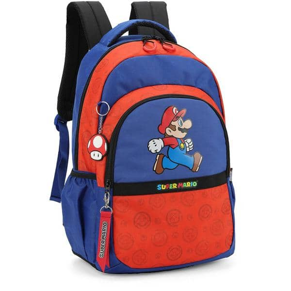 Mochila Escolar Super Mario em Poliéster, Luxcel - PT 1 UN