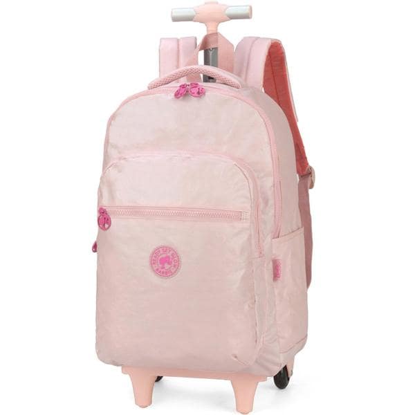 Mochila Escolar com rodas Barbie Mattel rosa em Poliéster, Luxcel - PT 1 UN