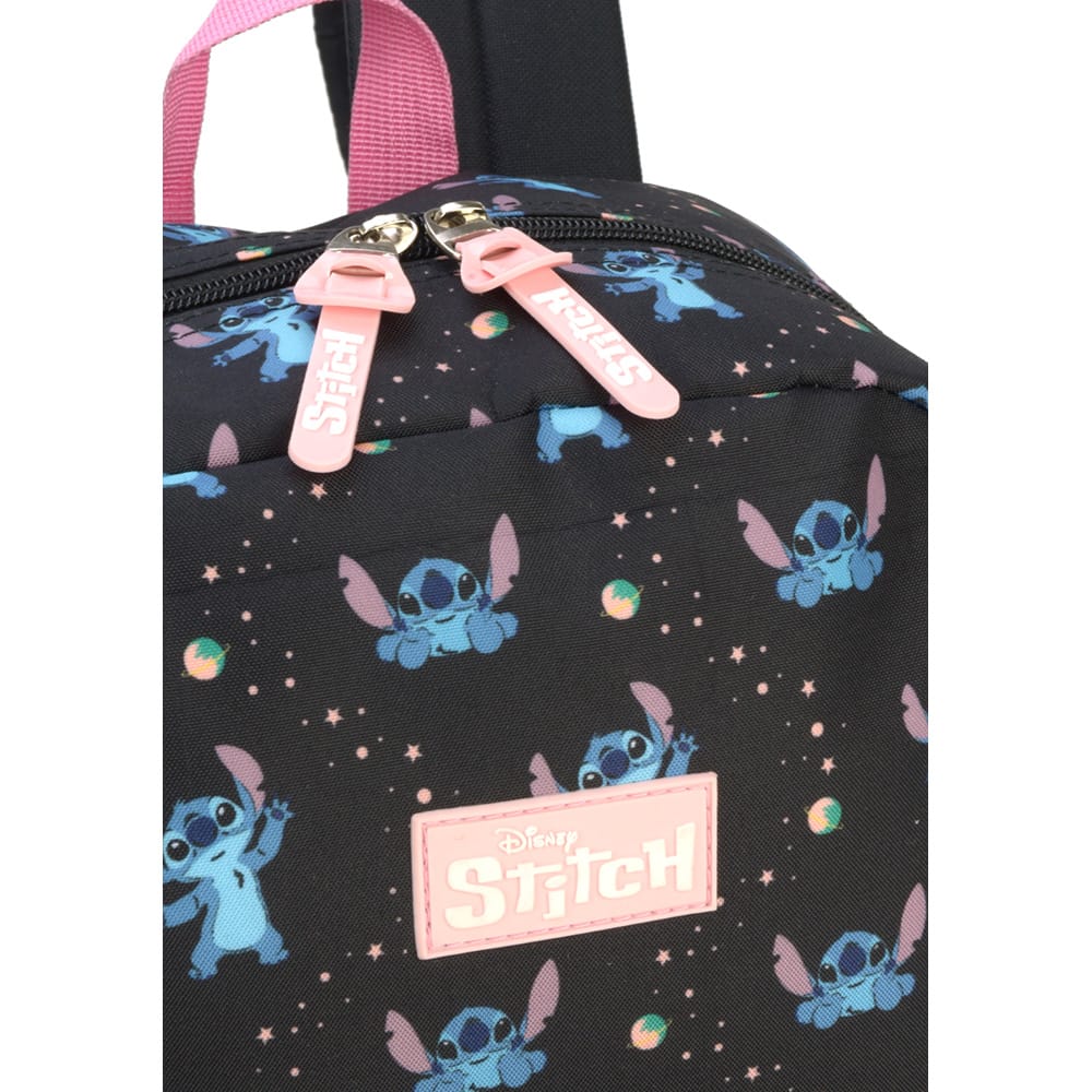 Mochila Infantil Feminina De Costas Stitch Juvenil Rosa