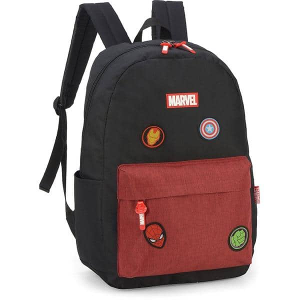 Mochila Marvel Vingadores - Avengers em Poliéster, Preta Luxcel PT 1 UN