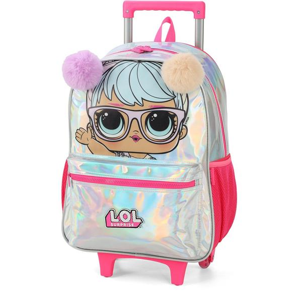 Mochila Escolar Infantil de Rodinhas LOL em Poliéster Luxcel - PT 1 UN