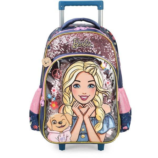 Mochila poli. c/ rodas Barbie azul IC39132BB Luxcel PT 1 UN