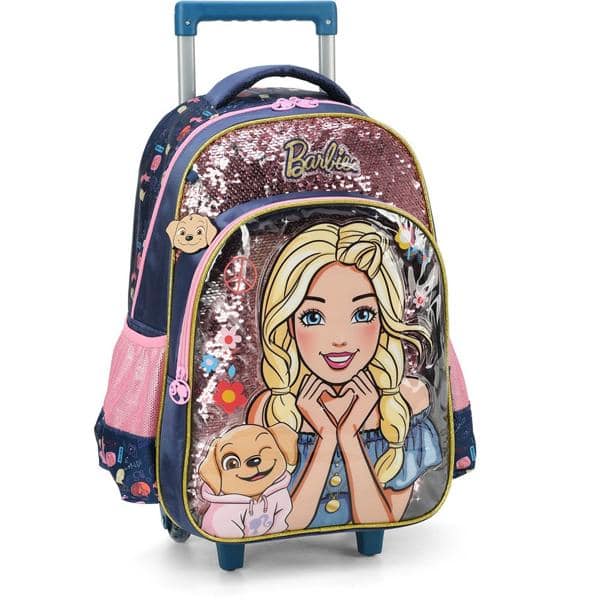 Mochila poli. c/ rodas Barbie azul IC39132BB Luxcel PT 1 UN