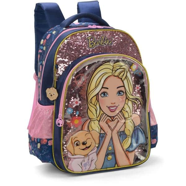 Mochila infantil Barbie Mattel em Poliéster Luxcel - PT 1 UN