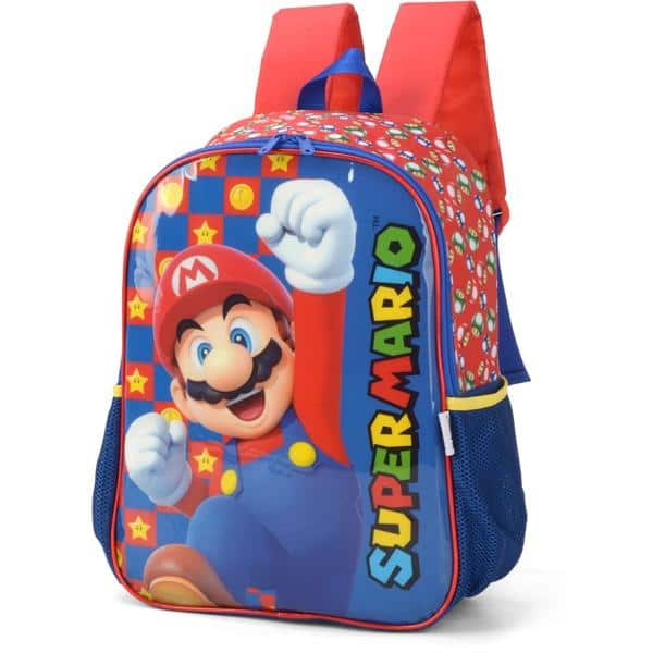 Mochila Infantil Super Mario em Poliéster Luxcel - PT 1 UN