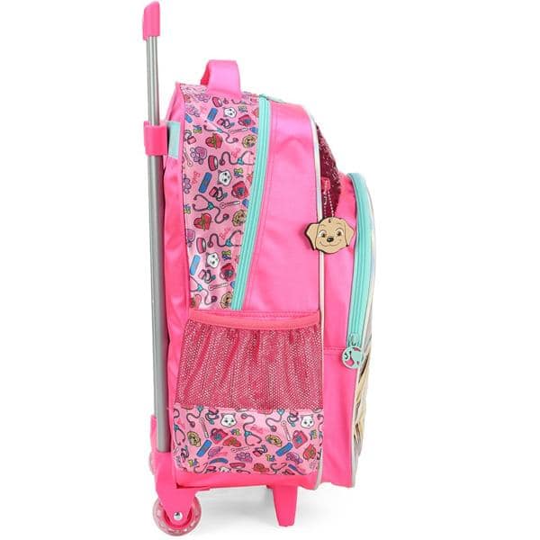 Mochila Escolar Infantil de Rodinhas Barbie Mattel em Poliéster Luxcel - PT 1 UN