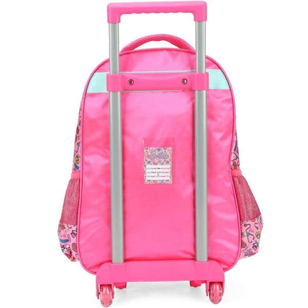 Mochila Escolar Infantil de Rodinhas Barbie Mattel em Poliéster Luxcel - PT 1 UN