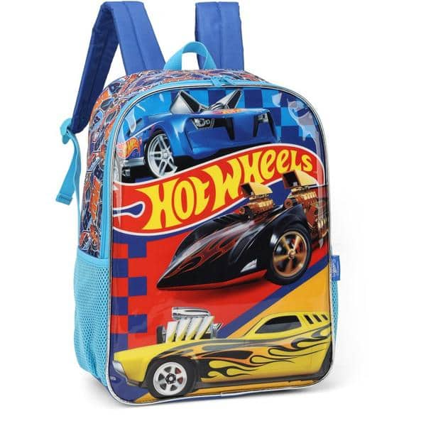 Mochila Infantil Hot Wheels em Poliéster Luxcel - PT 1 UN