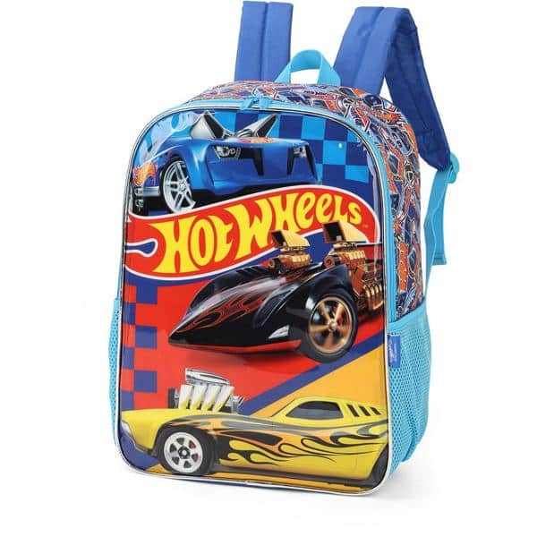 Mochila Infantil Hot Wheels em Poliéster Luxcel - PT 1 UN