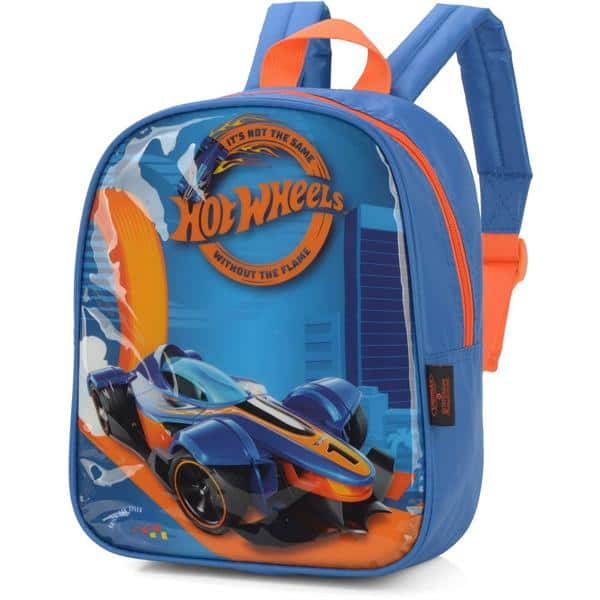 Mochila infantil Hot Wheels Mattel em Poliéster Luxcel - PT 1 UN