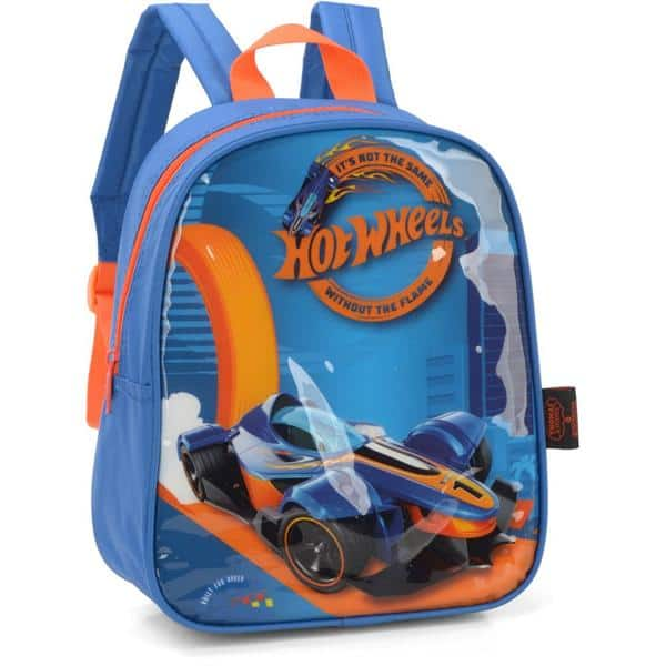 Mochila infantil Hot Wheels Mattel em Poliéster Luxcel - PT 1 UN