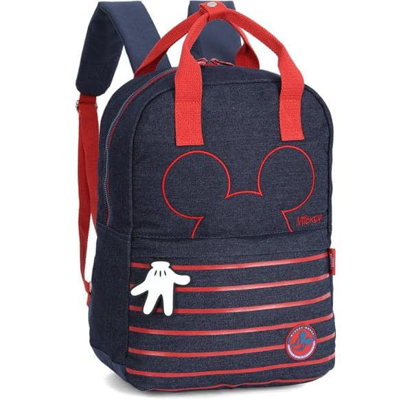 Mochila Mickey Disney Mouse em Poliéster, Azul e Vermelha, Luxcel - PT 1 UN