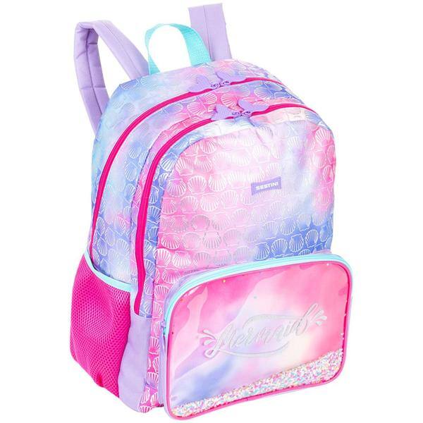 Mochila escolar em Nylon, X Mermaid, colorida, 066032-00, Sestini - PT 1 UN