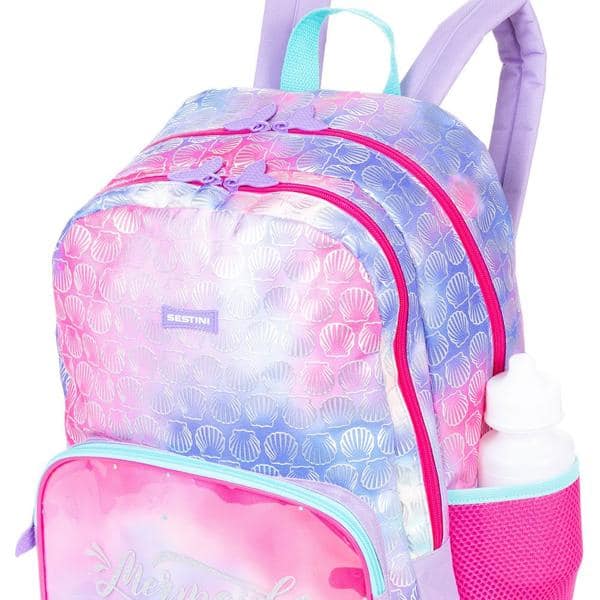 Mochila escolar em Nylon, X Mermaid, colorida, 066032-00, Sestini - PT 1 UN