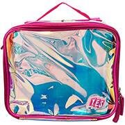 Lancheira Transparente Rosa, com Alças, MA2307, Yes - PT 1 UN